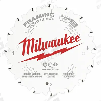 MILWAUKEE Circular Saw Blade: 5 3/8 in Blade Dia., 16 Teeth, 0.1 in Cut Wd - Wood-Cutting Blades