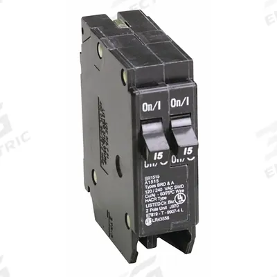 EATON Circuit Breaker: 15 A, 120/240V AC, Single Phase, 10kA at 120/240V AC - BR & BD Series