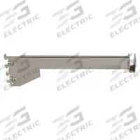 ECONOCO Rectangular Tubing Bracket: Single, 1 in Slot Spacing, 1/2 in Slot Lg, 1/8 in x 14 in x 3 in (MPN CR14). Key specifications — Product Type: Rectangular Tubing Bracket; Color: Silver; For Display Type: Single Slotted Standards; Material: Steel; Duty Rating: Heavy Duty; Brand: ECONOCO; Finish: Chrome; Mounting Type: Hanging.
