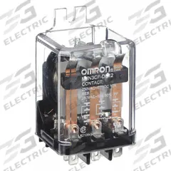 OMRON Flange Mount Relay: Surface (Side Flange) Mounted, 30 A Current Rating, 12V DC, 3PDT (MPN MJN3CF-DC12). Key specifications — Brand: OMRON; Base Type: Octal; Mounting Style: Side Flange; Electrical Connection: Quick-Connect Terminal; Manufacturer Part Number: MJN3CF-DC12; Operating Current: 3 A at 600V AC (Inductive Load); Series: MJN Series.