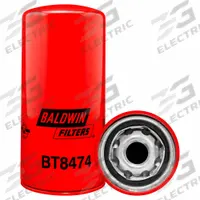 BALDWIN FILTERS Hydraulic Filter: Hydraulic Fluid, 3/4"-14 Thread Size, Spin-On, Cellulose (MPN BT8474). Key specifications — Media Material: Cellulose; Brand: BALDWIN FILTERS; Compatible Fluid Type: Hydraulic Fluid; Compatible Vehicle Make: MP Filtri; Includes: G381-A Integral Gasket; Thread Size: 3/4"-14.