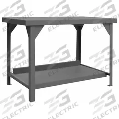 DURHAM MFG Workbench: Fixed Ht, Steel, 60 in x 36 in, 12,000 lb Overall Load Capacity, Gray (MPN HDWB-3660-95). Key specifications — Brand: DURHAM MFG.