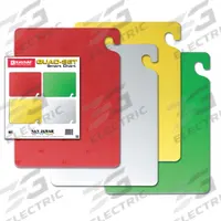 SAN JAMAR Cutting Board Set: 18 in Overall Lg, 12 in Overall Wd, Green/Red/White/Yellow, Co-Polymer (MPN CB1218QS). Key specifications — Color: White; Brand: SAN JAMAR; Material: Co-Polymer; NSF Certified: Yes.