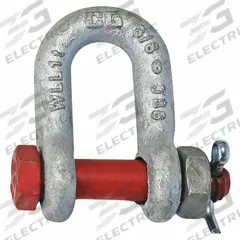 CROSBY D-Shackle: Chain Shackle, 2,000 lb Working Load Limit, 21/32 in Wd Between Eyes, Carbon Steel (MPN 1019772). Key specifications — Body Color: Silver; Brand: CROSBY.
