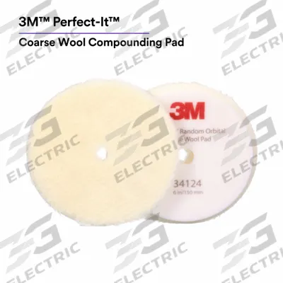PERFECT-IT Random Orbital: Pad, Unthreaded Center Hole, Hook-and-Loop, Wool, 6 in Outside Dia - Vehicle Compound Pads