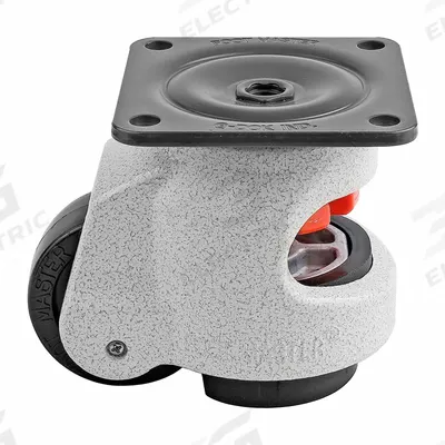 FOOT MASTER Plate Caster: Nylon Tread, 63 mm Wheel Dia, 103 mm Mounting Ht - General Purpose Leveling Plate Casters