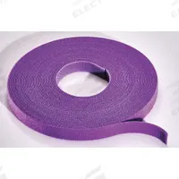 RIP-TIE Hook-and-Loop Cable Tie Roll: 15 ft Lg, 0.5 in Wd, 50 lb Tensile Strength, Violet (MPN W-15-1RL-V). Key specifications — Color: Violet; Material: Nylon; Brand: RIP-TIE.