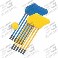 CHAMPION SPORTS Hockey Kit: 0 Repl Heads, 10 Sticks, 1 Pucks, 1 Balls, White, Foam, Yellow, Plastic (MPN HS10SET). Key specifications — attr998655: Hockey Kit; attr998660: CHAMPION SPORTS; attr999620: Plastic.