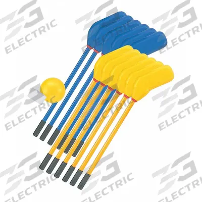 CHAMPION SPORTS Hockey Kit: 0 Repl Heads, 10 Sticks, 1 Pucks, 1 Balls, White, Foam, Yellow - Youth Hockey Sets