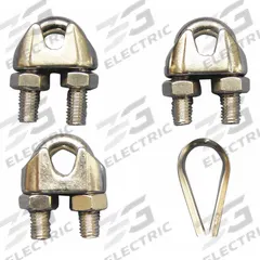 DAYTON Wire Rope U-Bolt Clip and Thimble Kit: 1/2 in Compatible Rope Dia, 11 1/2 in Rope Turnback Lg (MPN 2VKK6). Key specifications — Clip Material: 304 Stainless Steel; Thimble Material: Stainless Steel; Brand: DAYTON.