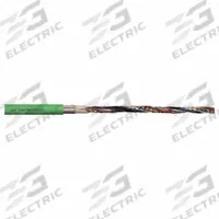 CHAINFLEX Measuring System Cable: (5) Pr 24 AWG (0.25), Green, PUR Jacket, 50 V Volt (MPN CF113-036-D). Key specifications — Conductor Grouping: (5) Pair 24 AWG; Includes Ground: No; Overall Length: Order by the Foot; Minimum Bend Radius Factor - Fixed: 4 x OD; Minimum Bend Radius Factor - Flexible: 6 x OD; Brand: CHAINFLEX.