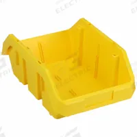 QUANTUM STORAGE SYSTEMS Cross-Stacking Bin: 8 3/8 in x 12 1/2 in x 5 in, Yellow, 75 lb Load Capacity (MPN QP1285YL). Key specifications — Electrostatic Discharge: Not Electrostatic Discharge Conductive; Brand: QUANTUM STORAGE SYSTEMS; % Recycled Content: 0%.