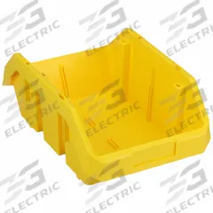 QUANTUM STORAGE SYSTEMS Cross-Stacking Bin: 8 3/8 in x 12 1/2 in x 5 in, Yellow, 75 lb Load Capacity (MPN QP1285YL). Key specifications — Electrostatic Discharge: Not Electrostatic Discharge Conductive; Brand: QUANTUM STORAGE SYSTEMS; % Recycled Content: 0%.