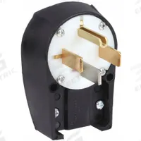 BRYANT Straight Blade Plug: 14-50P, 125/250V AC, 50 A, 3 Pole, 4 Blade, Black (MPN 9452ANPB)