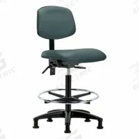 Ergonomic Chair: Vinyl, Armless, Ht Range 25 in to 34 1/2 in, 18 1/2 in Seat Wd, 17 in Seat Dp, Blue (MPN BR-VHBCH-RG-T1-A0-CF-RG-8546). Key specifications — Foot Support: Yes; Back Tilt Backward: 13.5°; Back Tilt Forward: 10.5°; Base Material: Nylon; Brand: APPROVED VENDOR; Product Type: Ergonomic Chair; ESD-Safe: Not ESD Safe; Seat Tilt Backward: 3°.