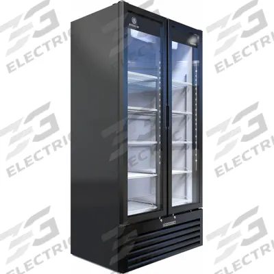 BEVERAGE-AIR Refrigerated Merchandiser: 79 in x 39 1/2 in x 27 1/2 in, Black - Glass Door Refrigerator Merchandisers
