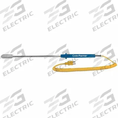 OAKTON Immersion Temperature Probe: -250°F to 1,200°F /-150°C to 649°C, 10 in Probe Lg - Thermocouples for Surface Applications