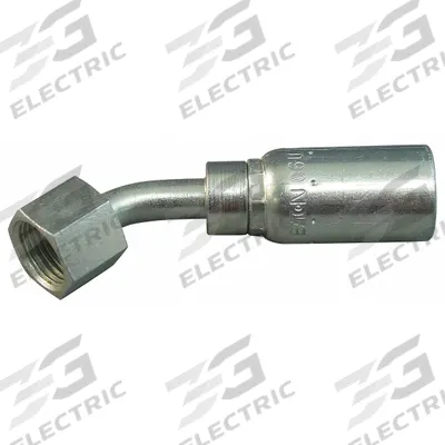 KURT Hydraulic Crimp Fitting: Carbon Steel, 45° Elbow, -8 For Hose Dash Size - Kurt Crimp Hydraulic Hose Fittings with ORS Connection
