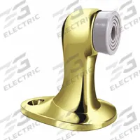 Door Stop: Floor - Mounted, 2 5/8 in Lg, 1 5/8 in Wd, 2 3/4 in Overall Ht, Brass (MPN 483.3). Key specifications — Product Type: Door Stop; Brand: ROCKWOOD.