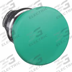 SCHNEIDER Mushroom Head Push Button: Green, 22 mm Mounting Size, Metallic, Momentary (MPN ZB4BC3). Key specifications — Brand: SCHNEIDER; Action: Momentary; Series: XB4; Push Button Material Type: Metallic.