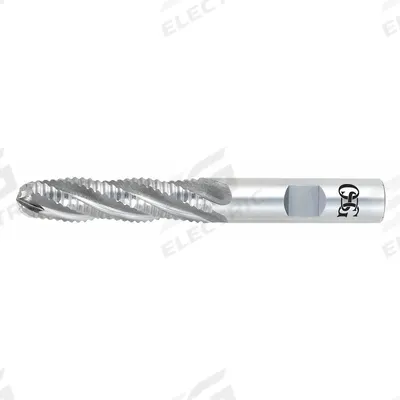 OSG Roughing End Mill: Cobalt, 4 Flute, 1/2" Mill Dia, 2" LOC, 4" OAL (MPN 4400300) - General Purpose Cobalt Roughing End Mills