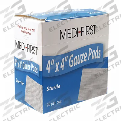 MEDIQUE Gauze Pad: 4 in Dressing Lg, 4 in Dressing Wd, Cotton, Sterile, Fastener Not Included - Gauze Pads