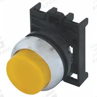 EATON Flush Push Button: 22 mm Mounting Size, Non-Metallic, Momentary (MPN M22M-DLH-Y). Key specifications — Brand: EATON; Action: Momentary; Series: M22; Push Button Material Type: Non-Metallic.