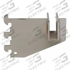ECONOCO Rectangular Tubing Bracket: Single, 1 in Slot Spacing, 1/2 in Slot Lg, Chrome, 16 ga Gauge (MPN SLT/3). Key specifications — Product Type: Rectangular Tubing Bracket; Color: Silver; For Display Type: Single Slotted Standards; Material: Steel; Duty Rating: Heavy Duty; Brand: ECONOCO; Finish: Chrome; Mounting Type: Hanging.