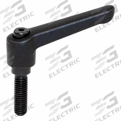 JW WINCO Adjustable Handles; Adjustable Levers: Plastic w/ Steel Thread, M8 Thread - Teardrop-Style Adjustable Handles with Threaded Stud