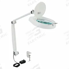 APPROVED VENDOR Round Magnifier Light: LED, 1.75x, 3 Diopter, 767 lm Max Brightness, 35 in Arm Reach (MPN 10C907). Key specifications — Brand: APPROVED VENDOR; Magnification: 1.75x; ESD Safe: Yes; Lighting Technology: LED; Operating Voltage: 120 to 240V AC; Includes Ultraviolet Light: No.