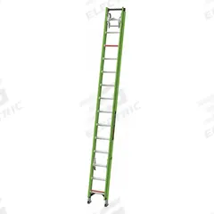 LITTLE GIANT Extension Ladder: 28 ft Ladder Size, Fiberglass, 375 lb Load Capacity, 54 lb Wt (MPN 17528). Key specifications — Color: Green; Brand: LITTLE GIANT; Included Features: Cable Hooks; Removable Fly: Fixed.