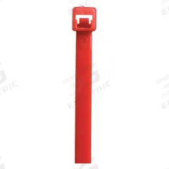 GRAINGER Cable Tie: 8 in Nominal Lg, 1 15/16 in Nominal Max. Bundle Dia., 0.14 in Wd, Red, 100 PK (MPN 36J221). Key specifications — Brand: GRAINGER; Outdoor Use: Yes; Color: Red.