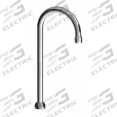 CHICAGO FAUCETS Spout: Spout, Gooseneck, Swivel Spout, Brass, Polished Chrome, 2.2 gpm Flow Rate (MPN GN2AH13E3JKABCP). Key specifications — Includes: Mounting Hardware; Product Type: Spout; Spout Style: Swivel; Body Material: Brass; Color/Finish: Polished Chrome; Brand: CHICAGO FAUCETS.