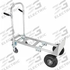APPROVED VENDOR Convertible Hand Truck: 500 lb, Dual-Handle, Silver, Aluminum, Pneumatic (MPN 21U665). Key specifications — Brand: APPROVED VENDOR.