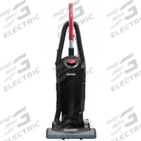 SANITAIRE Upright Vacuum Cleaner: 15 in Cleaning Path Wd, 135 cfm Air Flow, 18 lb Wt, HEPA, Bag (MPN SC5815E). Key specifications — Color: Black; Vacuum Motor Type: Brushed; Includes Onboard Hose: Onboard Hose Included; Head Height Adjustment: 7-Position; Brand: SANITAIRE; Includes: Hose; Independent Brush Motor: No; Broad Combined Bag/Bagless & HEPA: Standard Bag Vacuum.