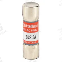 LITTELFUSE Fuse: BLS Series, Midget, Fast-Acting, 3 A, 600 V AC, 13/32 in x 1 3/8 in, Non-Indicating (MPN BLS003). Key specifications — attr1287209: BLS; attr211192: LITTELFUSE.