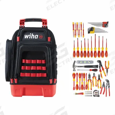 WIHA Master Electrician Insulated Tool Kit: Insulated, 59 Total Pcs - Tool Sets with Tool Backpack