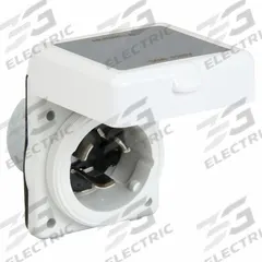 HUBBELL Locking Inlet: Non-NEMA, White, 125V AC, 50 A, 2 Pole, 3 Blade (MPN HBL503NM). Key specifications — Voltage Rating: 125V AC; Brand: HUBBELL.