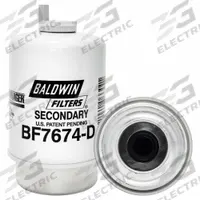 BALDWIN FILTERS Fuel Filter: Cartridge, 6 in Overall Lg, 3 5/16 in Outside Dia, 11/16 in Inside Dia (MPN BF7674-D). Key specifications — attr1137520: BF7674-D; attr1137521: FS19840; attr434022: BALDWIN FILTERS; attr427730: Cellulose; attr427731: Attached Grommet; attr1017112: Buses; attr1017113: Perkins.