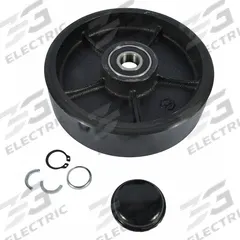 DAYTON Mainwheel Kit: Main Wheel Kit, For Pallet Jacks, For 4YX97, Black, Polyurethane/Steel (MPN 97-42). Key specifications — attr1343630: Main Wheel Kit; attr1343631: 4YX97; attr1343622: Steel; attr1343633: DAYTON; attr1343619: Black; attr1343632: Pallet Jacks.