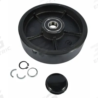 Dayton Mainwheel Kit: Main Wheel Kit, For Pallet Jacks, For 4YX97, Black - Dayton Pallet Jack Replacement Parts