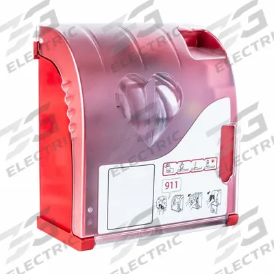 AED Cabinet: AED Cabinet, Alarm Not Included, Plastic, Red, 16 1/2 in Overall Ht - Non-Alarmed Wall Mounted Storage Cabinets for AEDs