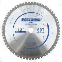 WESTWARD Circular Saw Blade: 12 in Blade Dia., 60 Teeth, 0.09 in Cut Wd, 1 in Arbor Size, Thin Metal (MPN 24EM31). Key specifications — attr1116119: WESTWARD; attr1145631: Ferrous Metals.