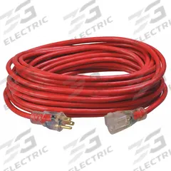 SOUTHWIRE Extension Cord: Outdoor Use, 50 ft Lg, Outlet, 5-15P, 14/3, SJTW, Red, Single Connector (MPN 2488SW8804). Key specifications — Brand: SOUTHWIRE; Temperature Rating: -40° to 140°F; NEMA Plug Configuration: 5-15P.