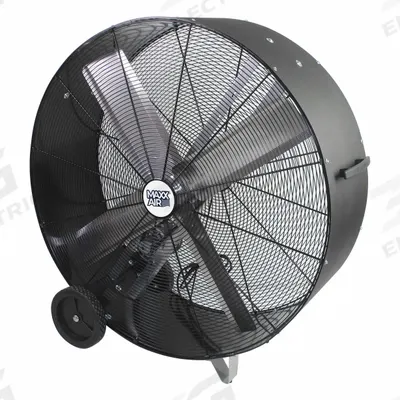 MAXX AIR Cooling Fan: 48 in Blade Dia, 120V AC, Mobile, 3/4 hp, Belt Drive - High-Velocity Industrial Floor Fans