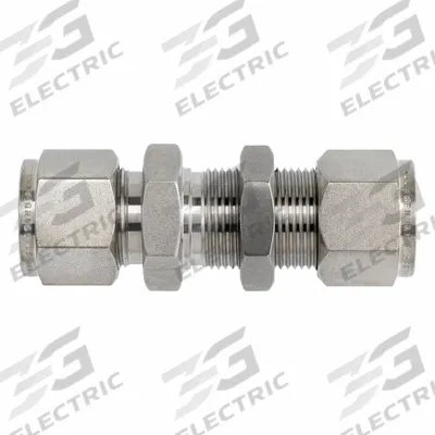 BRENNAN INDUSTRIES Compression Fitting Straight: 5/8 in OD x 5/8 in OD Fitting Size - Clean & Bagged Single-Ferrule Stainless Steel Fittings