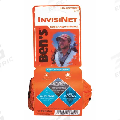 BEN'S Outdoor Head Net: Prevents Mosquitoes, Nylon Mesh, Brown, Fits Head Over - Outdoor Head Nets