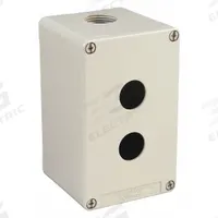 SCHNEIDER ELECTRIC Push Button Enclosure: 22mm, 2 Holes, Cast Zinc, NEMA 13/4 (MPN XAPG29502). Key specifications — Brand: SCHNEIDER; Environments & Applications: Oil-Tight and Dust-Tight.