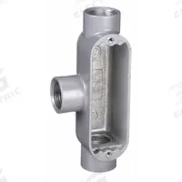 Conduit Outlet Body: Aluminum, 1 1/2 in Trade Size, T Body, 36 cu in Body Capacity, Threaded Hub (MPN OT-5). Key specifications — Finish: Powder Coated; Includes: Stainless Steel Screws; For Use With: IMC; Brand: HUBBELL KILLARK; Hub Style: Threaded; Mfr. Series: O.