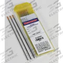WESTWARD Tungsten Electrode: 1.5% Lanthanated, 3/16 in x 7 in, Gold, EWLa-1.5, 5 PK (MPN 31GH55). Key specifications — attr31228: WESTWARD; attr31232: 7 in; attr31229: EWLa-1.5; attr31235: AC/DC; attr31238: Gold.